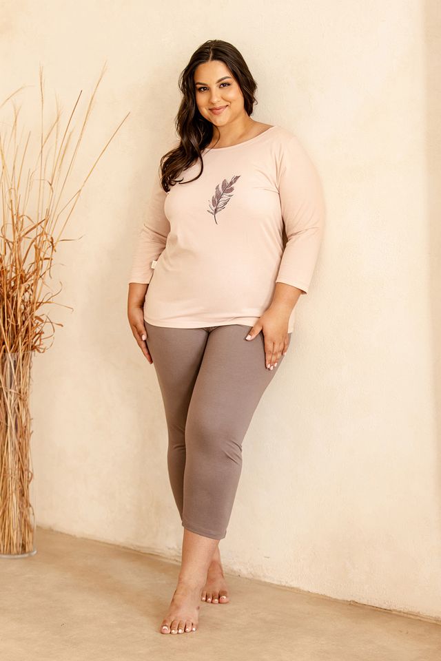Бежевая пижама plus size 25W Jane
