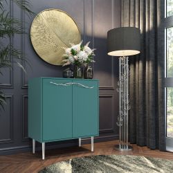 Комод Арт Колор matte Стайл Сильвер с 2 полками Пастельно-синий матовый