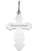 Крест из серебра/Без покрытия/С подвижным ухом
