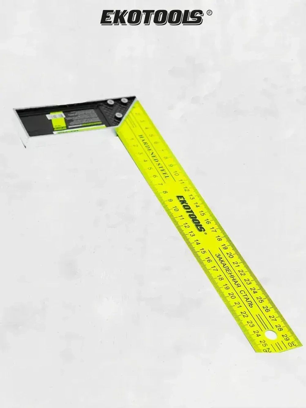 Угольник строительный столярный металлический 300 мм Ekotools