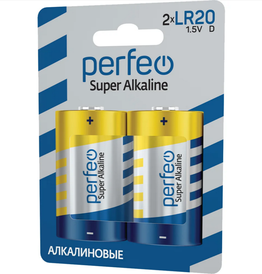 Батарейка LR 20/2BL Perfeo Super alcaline (2шт)