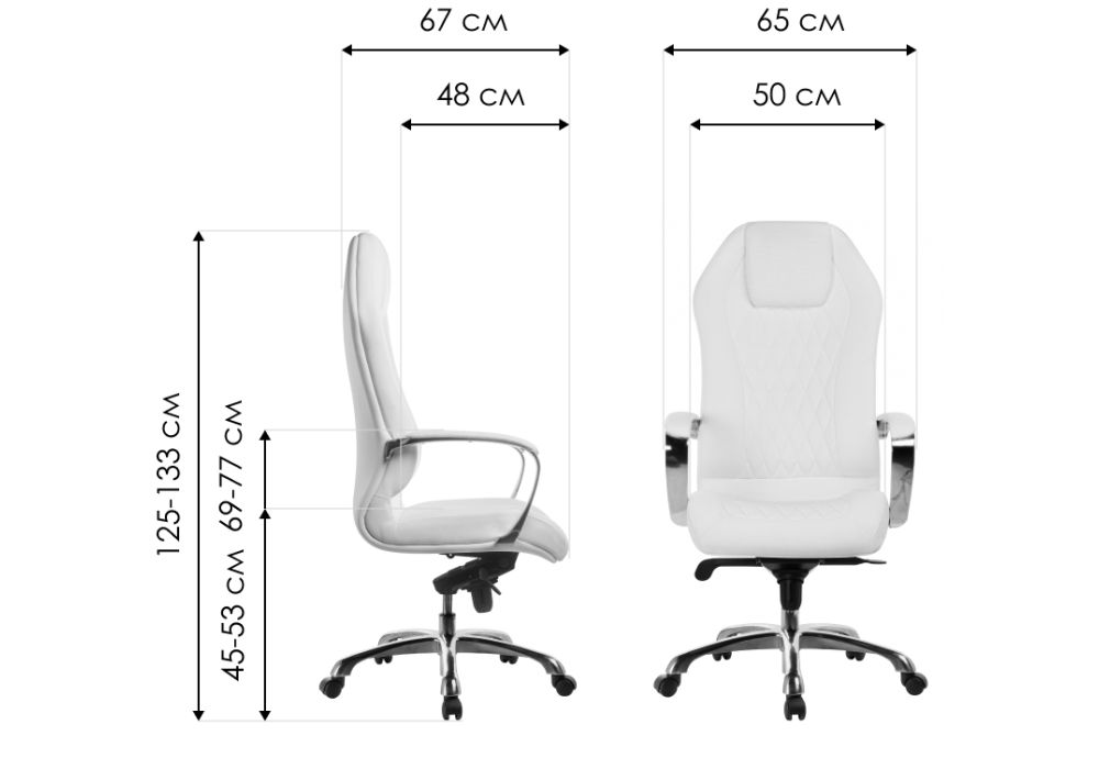 Компьютерное кресло Damian white / satin chrome