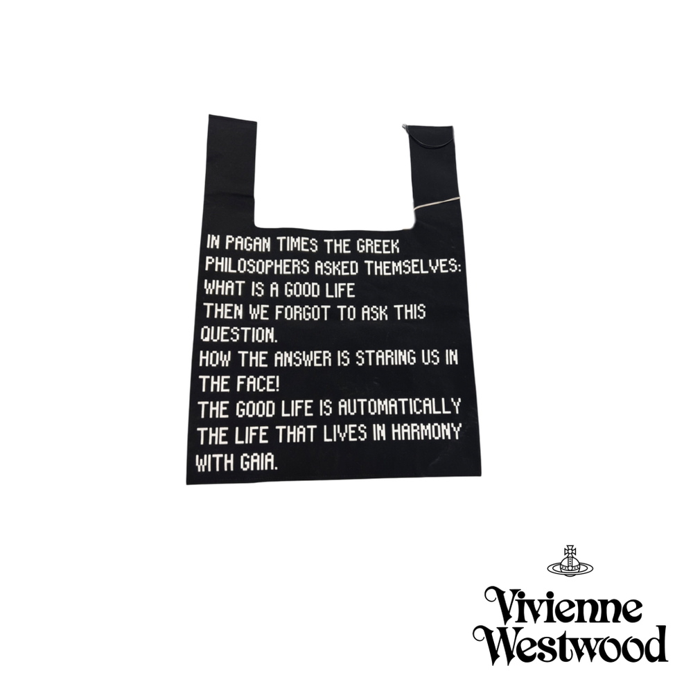 VIVIENNE WESTWOOD СУМКА ШОППЕР ЧЕРНАЯ С ЛОГОТИПОМ БРЕНДА