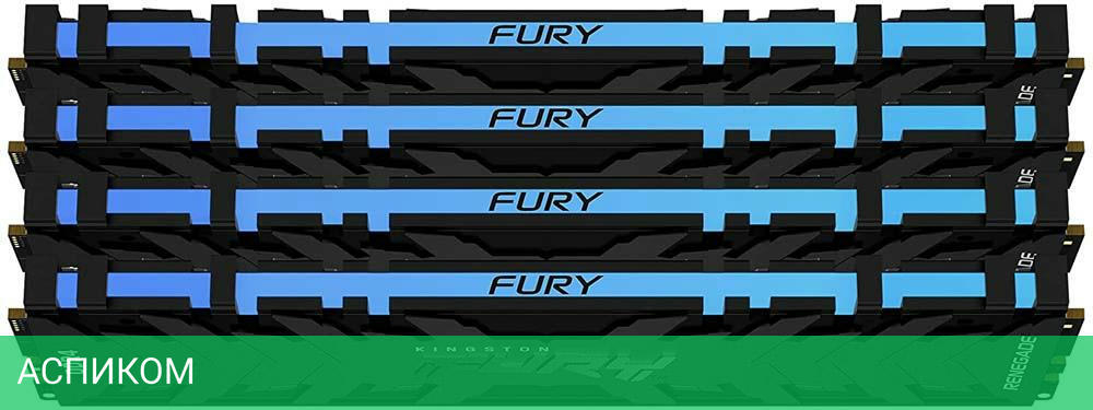 Оперативная память Kingston Fury Renegade RGB RTL Gaming DDR4 4x8GB (KF436C16RBAK4/32)