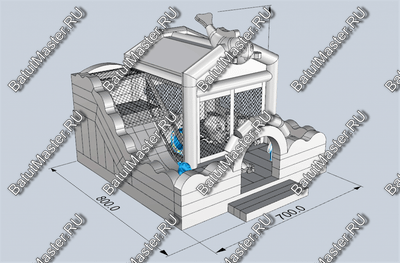 Коммерческий надувной батут "Немо" 8*7*6 м