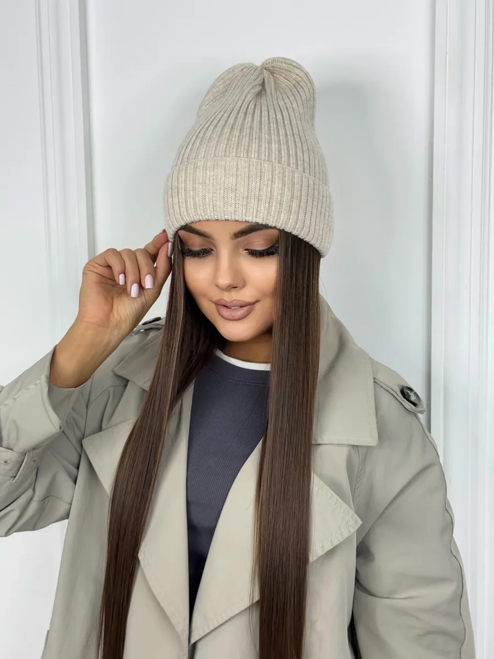 Шапка осенняя бини стильная модная