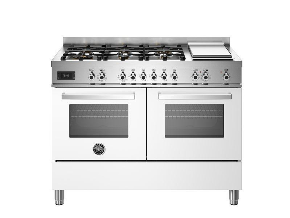 Варочный центр Bertazzoni, 6 газовых конфорок, два многофункциональных электрических шкафа, 120 см Белый глянец