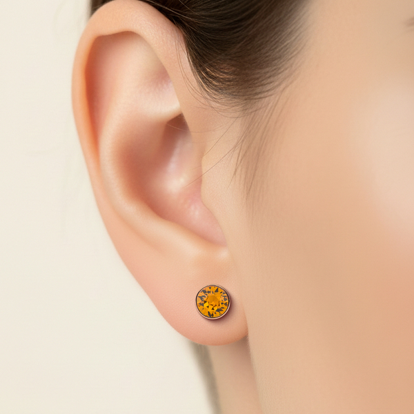 Серьги пусеты Fiore Luna Topaz SWE298 TZ RG