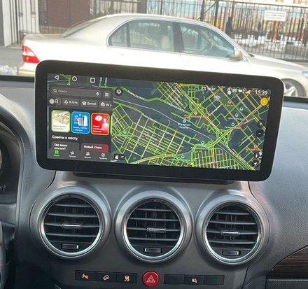 Магнитола для Opel Antara 2006-2015 (перенос БК вниз, черная) - Teyes LUX ONE ROUND монитор 12.3" 2K QLED на Android 10, CarPlay, 4G SIM-слот