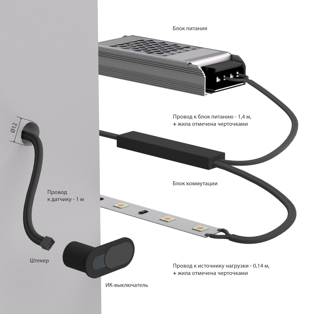 Выключатель ИК с функцией диммирования 12/24V 36/72W 95004/01