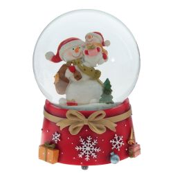 GAEM Фигурка декор в стекл шаре "Снеговики" (муз с ключ), D10 см, L10 W10 H12,5 см, 2в.