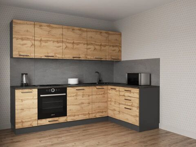 Кухонный гарнитур угловой Крафт 2600х1600 (38мм)