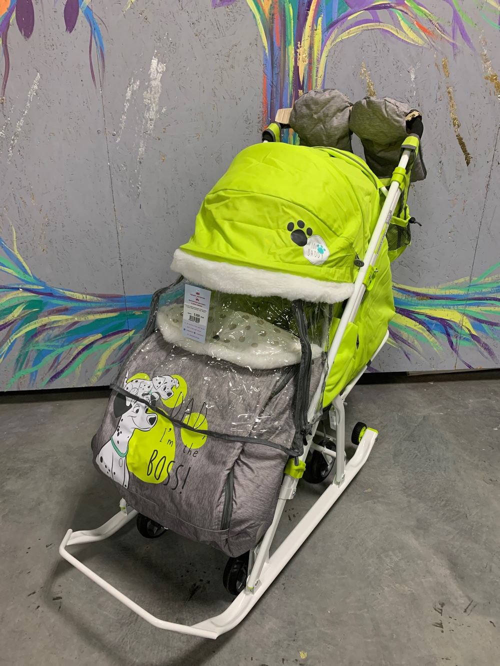 Коляска комбинированная «Disney-baby 2» с далматинцами лимонный  (арт. DB2/3)