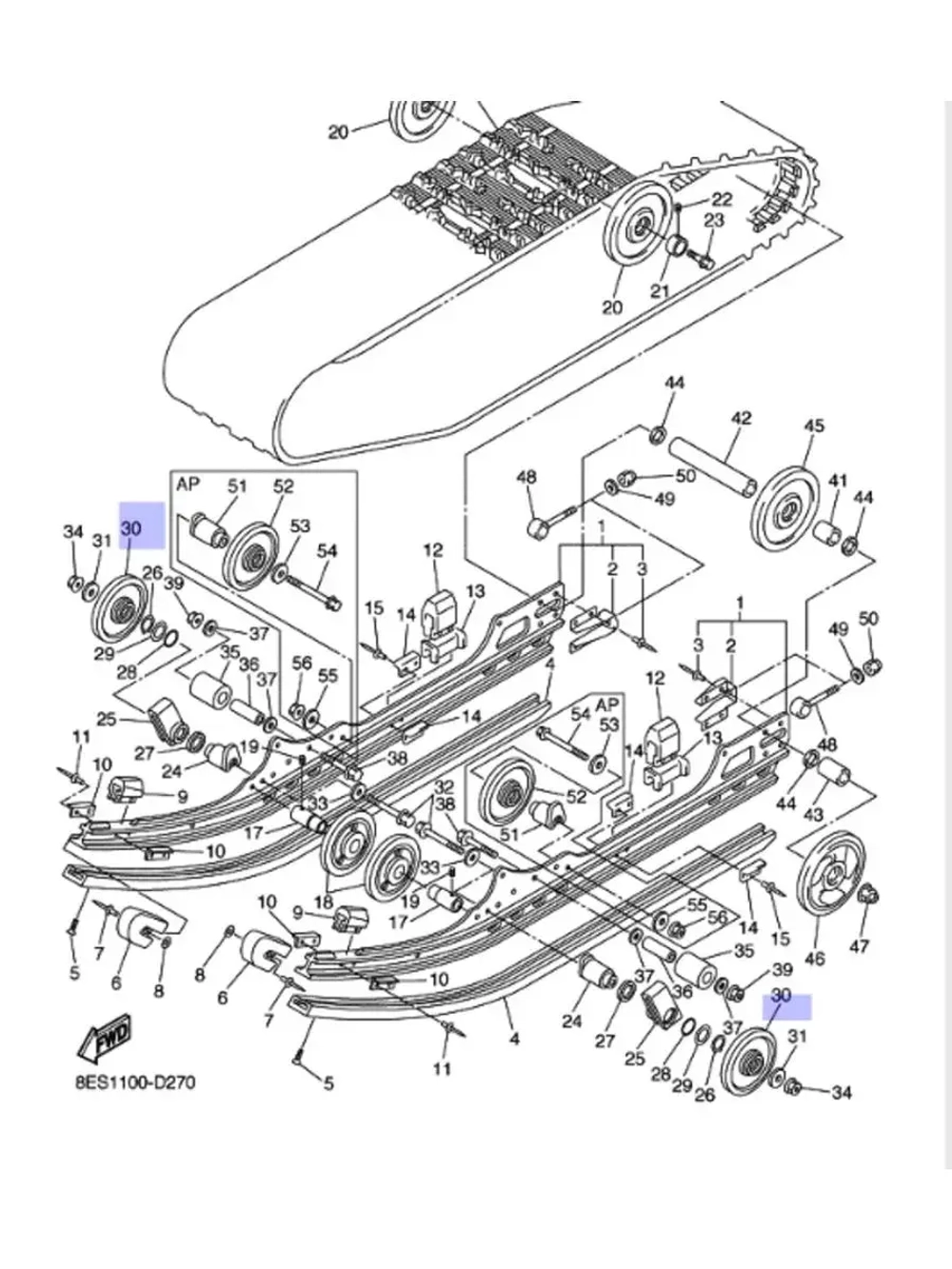 Ролик подвески гусеничного трака 8ES4731000