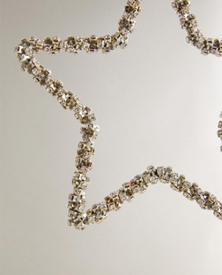 ZARA HOME ЕЛОЧНОЕ УКРАШЕНИЕ «ЗВЕЗДА» С РЕЛЬЕФНЫМ УЗОРОМ, СЕРЕБРЯНЫЙ