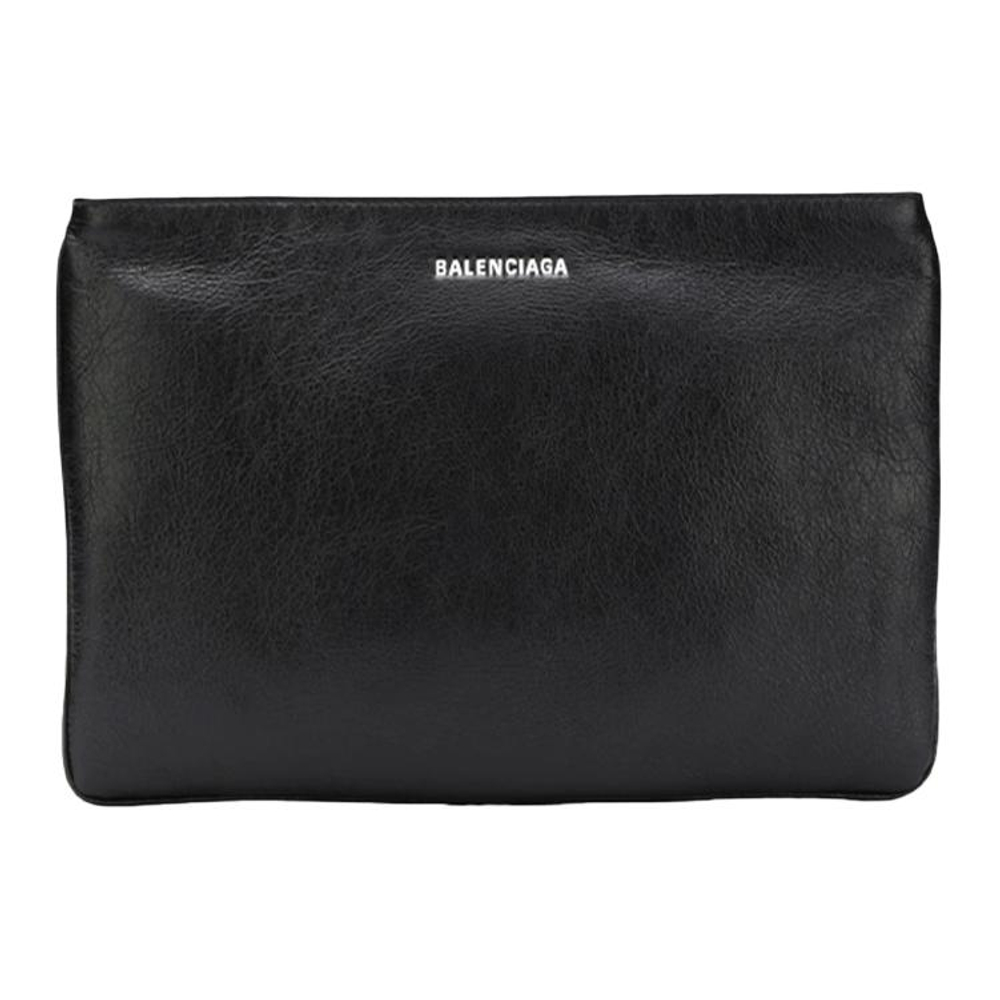 Balenciaga Leather Clutch Women"s Black