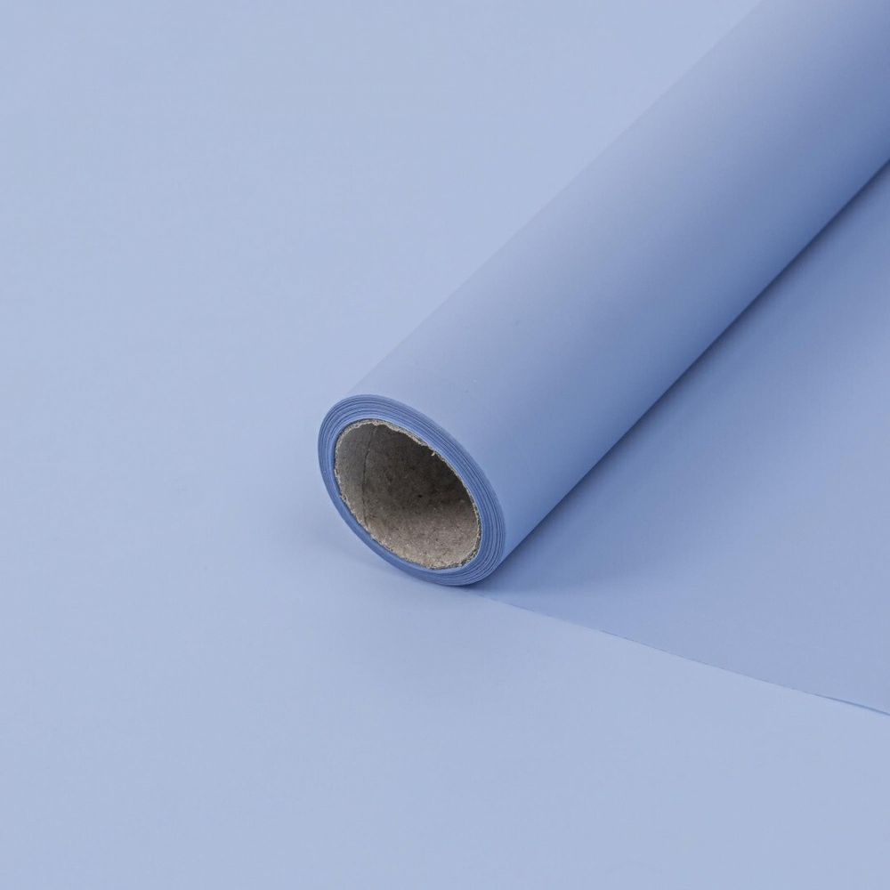 Пленка матовая ЛЮКС 58смх10м БЛЕДНО-ВАСИЛЬКОВЫЙ
