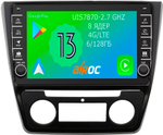 Магнитола для Skoda Yeti 2009-2018 (кондиционер) - Airoc AB-3204 (кнопки и крутилки), Android 13, TS20, 6/128Гб, SIM-слот, CarPlay