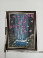 Картина "Сакура". Холст на подрамнике. Кисти. Масло. 48x35 см.