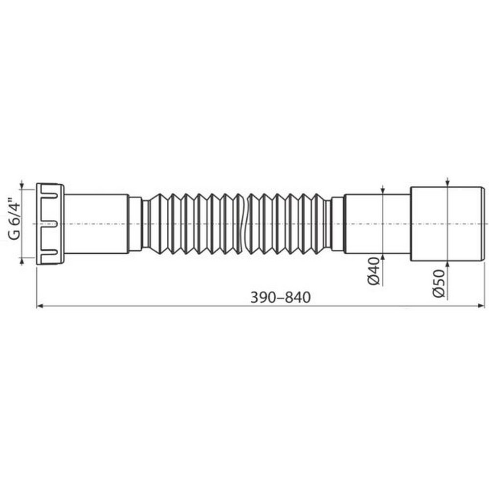 Гофра 6/4*40*50 с гайкой A770  AlcaPlast/Alcadrain