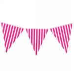 Растяжка 2,5м 10 флажков h29см «Розовые полоски»