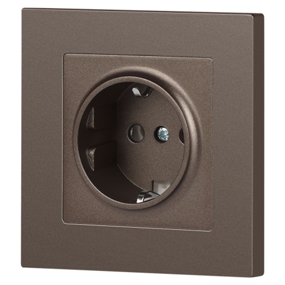 Розетка Intro Accent 6-202-08 2P+E Schuko 16А-250В IP20 СУ AL/CU бронза