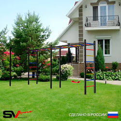 Уличная шведская стенка Sv Sport рукоход х 2 с комплектом турник прямой У50122 ("Лодочка")