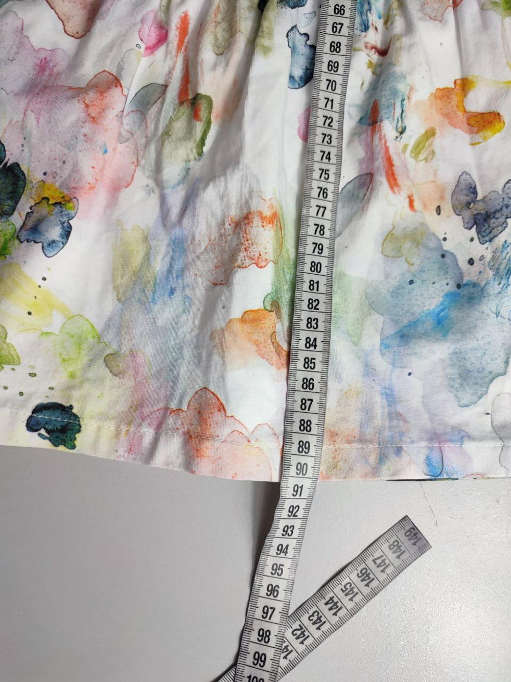 Платье хлопковое с акварельным принтом 44 размер