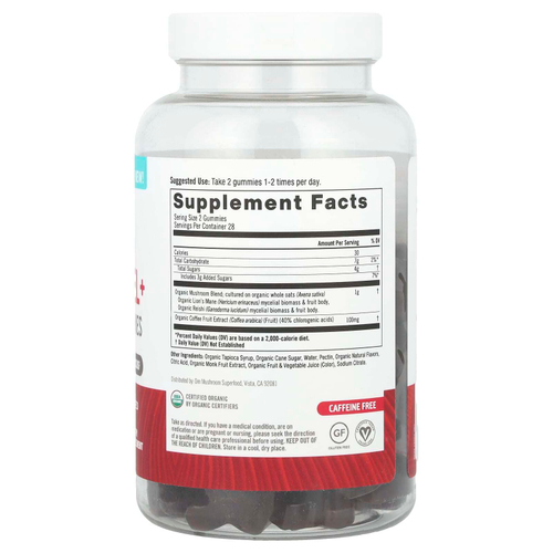 Om Mushrooms, Brain Fuel+, жевательные грибы, со вкусом малины, 56 веганских жевательных таблеток