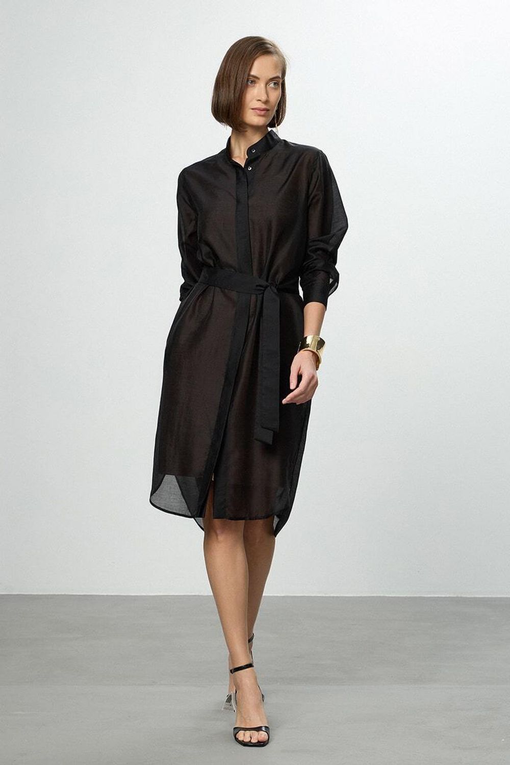 Платье Леон черный шифон