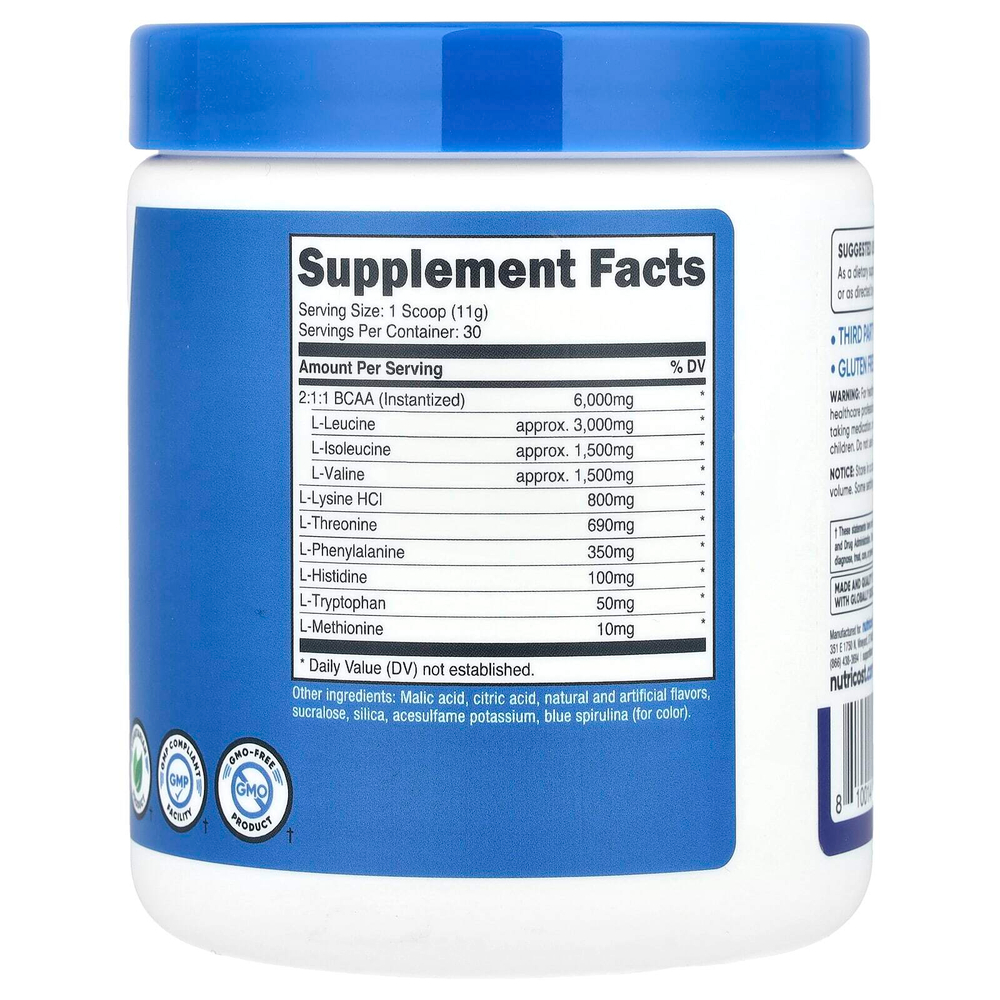 Nutricost, Performance, незаменимые аминокислоты, со вкусом голубой малины, 330 г (11,8 унции)