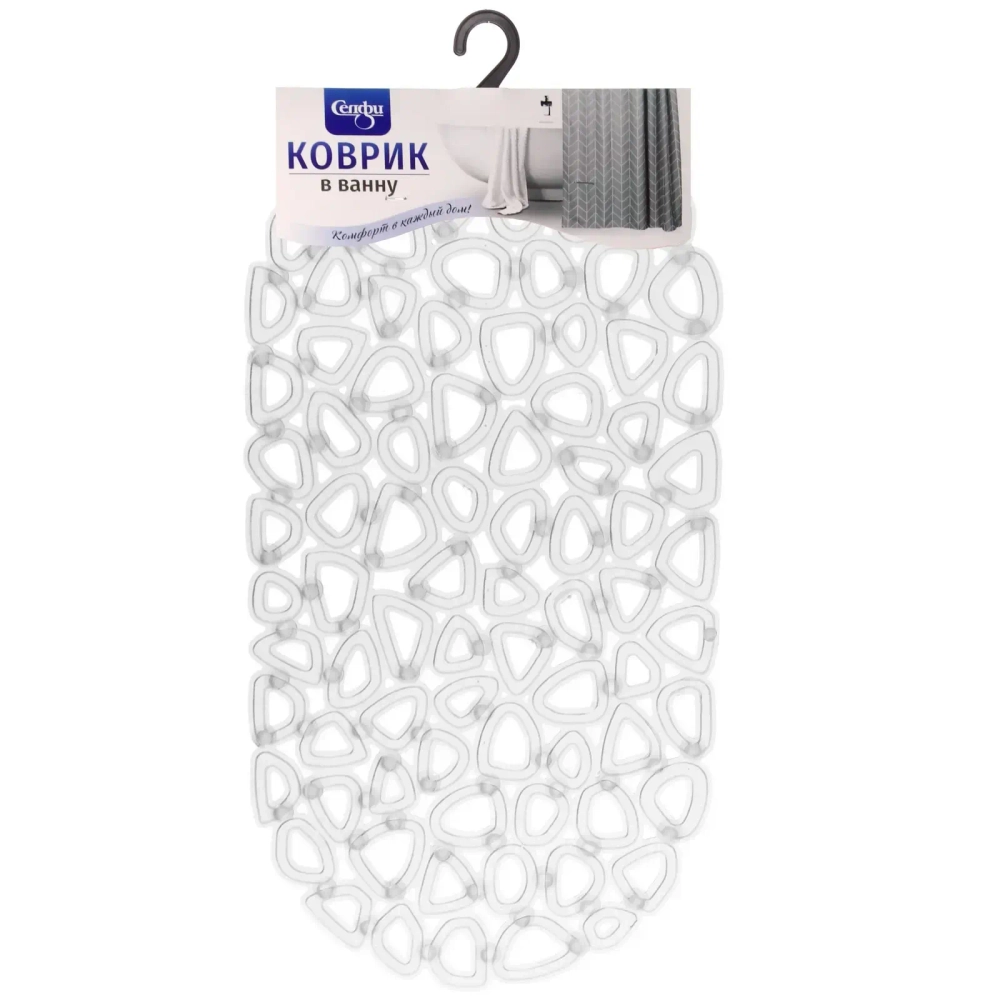 Коврик в ванну 65х35"Миф» белый
