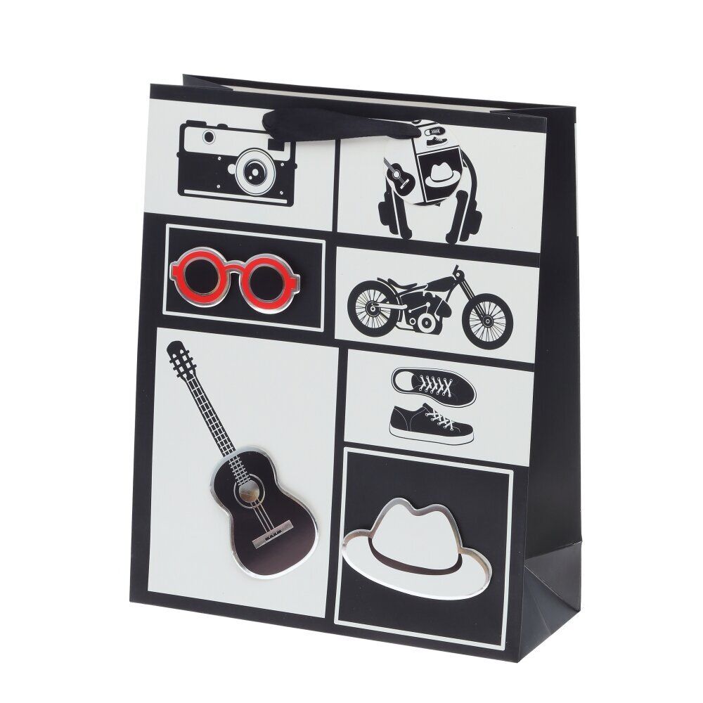 GAEM Пакет подарочный (бумага 210г/м2, блок микс12шт), L26 W10 H32 см, 4в.