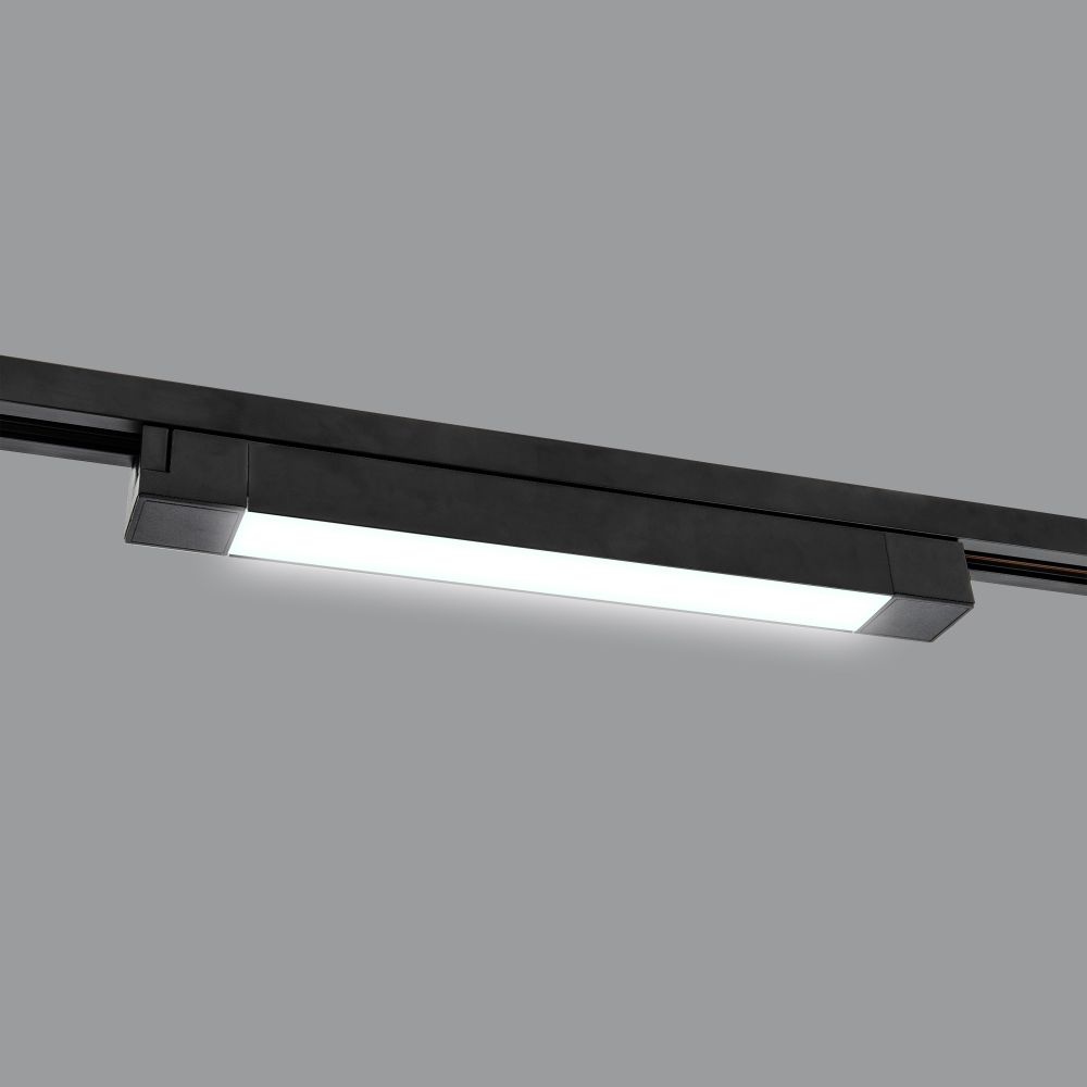 ULB-Q281 20W-4000K BLACK Светильник-прожектор светодиодный трековый. Линейный. 1600 Лм. Белый свет 4000К. Корпус черный. ТМ Volpe