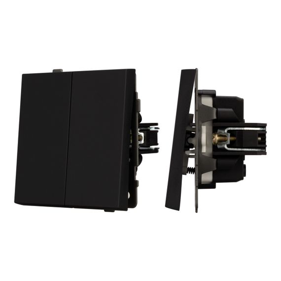 Механизм выключателя двухклавишный непроходной SWT-TENDO-MK02-SFPL-BK (230V, 10A) Arlight 054544