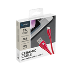Дата-кабель Ceramic USB - USB-C, 1м, 2A, красный