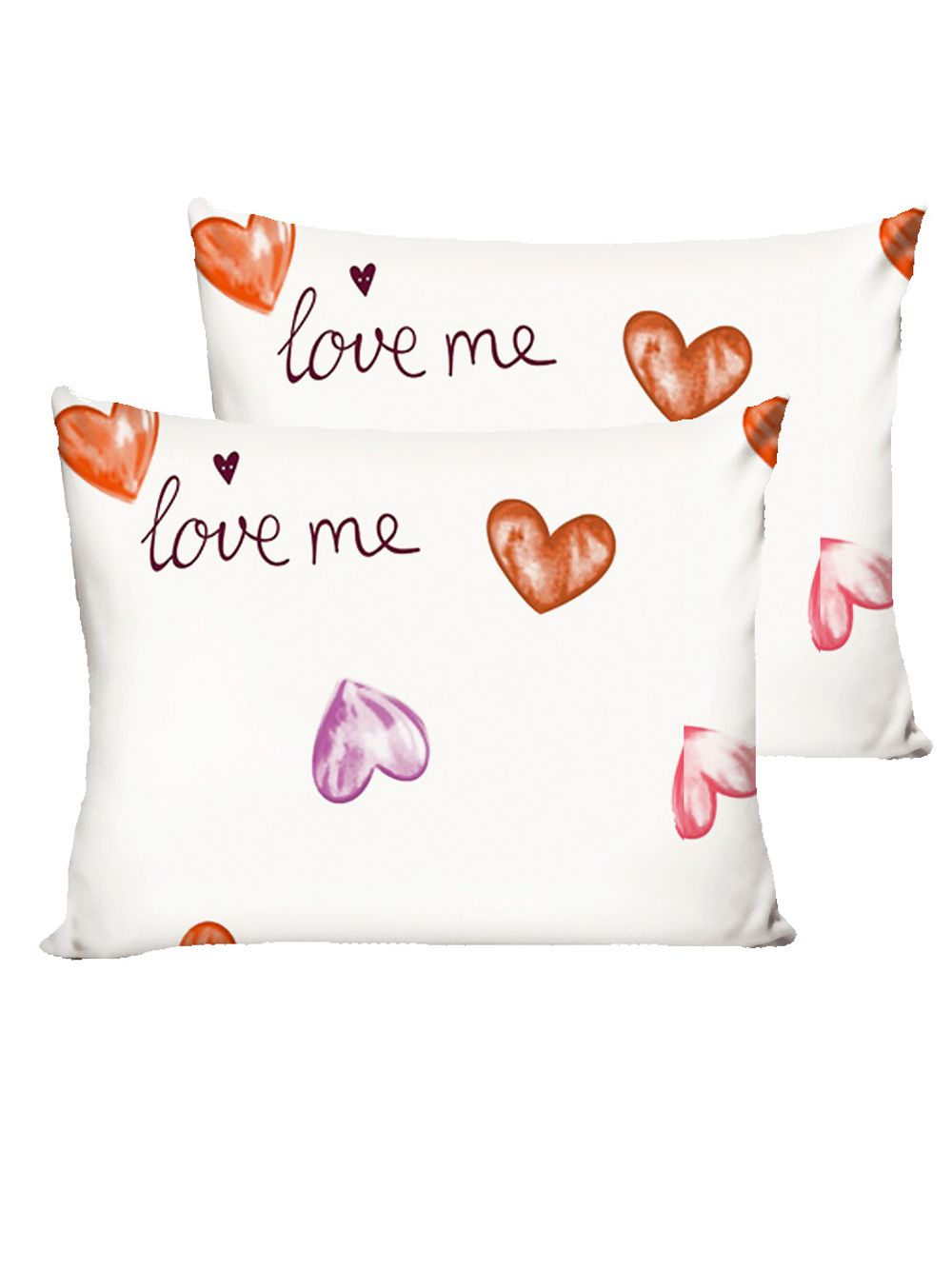 Наволочка комплект 2шт  поплин Сказка "Love me" 50x70 см на молнии