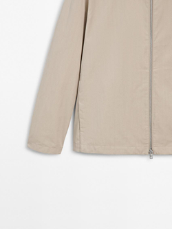 Massimo Dutti Куртка из твила с застежкой-молнией, дымчатый