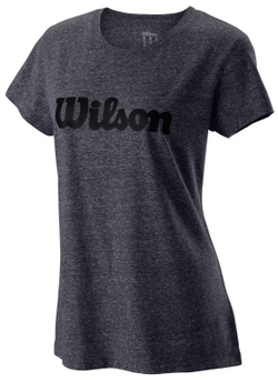 Женская футболка теннисная Wilson W Script Tech Tee II - ebony heather
