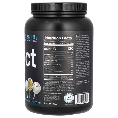 PEScience, Select Protein, Amazing Cake Pop, 850,5 г (1,9 фунта)