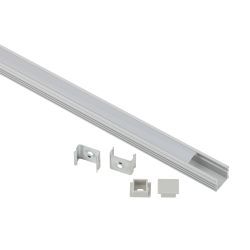 Комплект с накладным анодированным профилем ЭРА 1612-1m 16х12мм, 1м, серебристый САВ261 | Профили для светодиодных лент