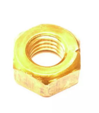 Гайка 10х1.50 приемной трубы  Волга ключ 17 (латунь)низкая (уп10/20шт)