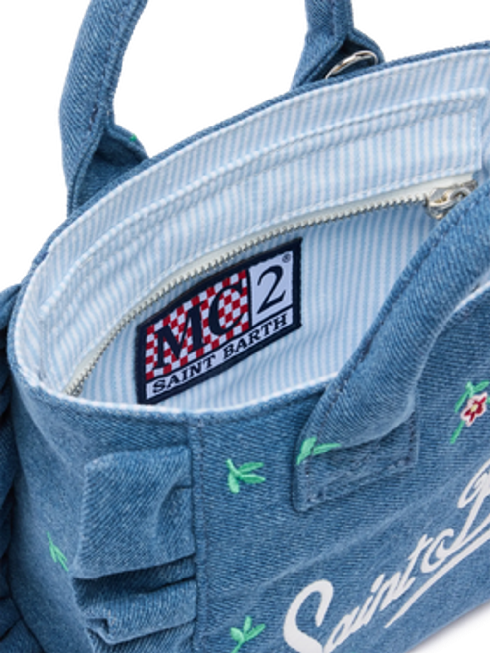 Пляжная сумка Saint Barth Vanity mini джинс цветы