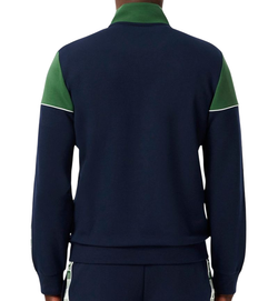 Мужская теннисная кофта Lacoste Zipped Colour-Block - navy blue/green