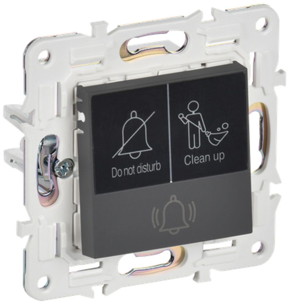SKANDY Кнопка звонка с индикацией для отелей 10А SK-V17G графит IEK