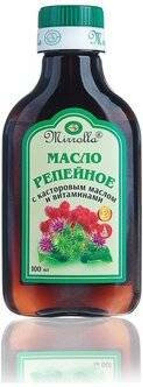 Mirrolla Репейное масло с касторовым маслом и витаминами А и Е 100 мл