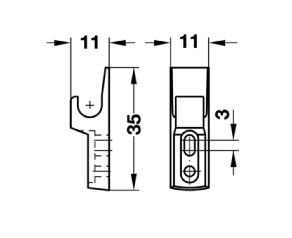 Ответная часть от замков Hafele Mini Latch цинковое литье