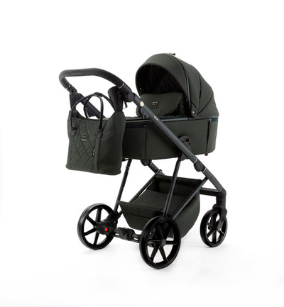 Детская универсальная коляска Adamex Delta Natura - DN-12 Forest (т.зеленая ткань)