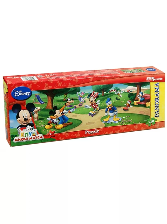 Пазл панорама для детей 3 4 5 лет Клуб Микки 120 элементов