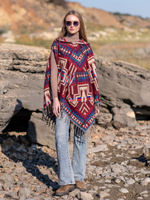 Пончо женское шерстяное с орнаментом